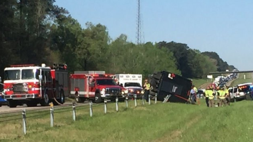 A wreck outside Augusta involved many patrons headed to the Masters. (Photo via @RElliotWSB)