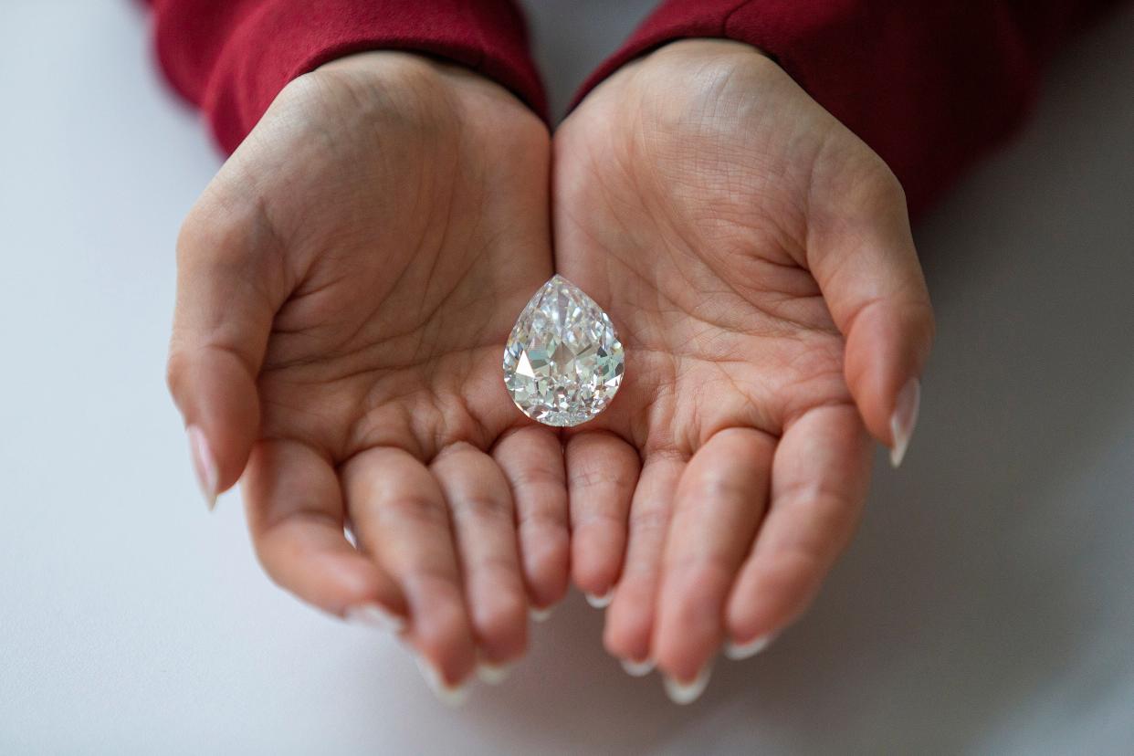 The diamond, dubbed The Key 10138, is among just 10 diamonds of more than 100 carats to come to auction (REUTERS)