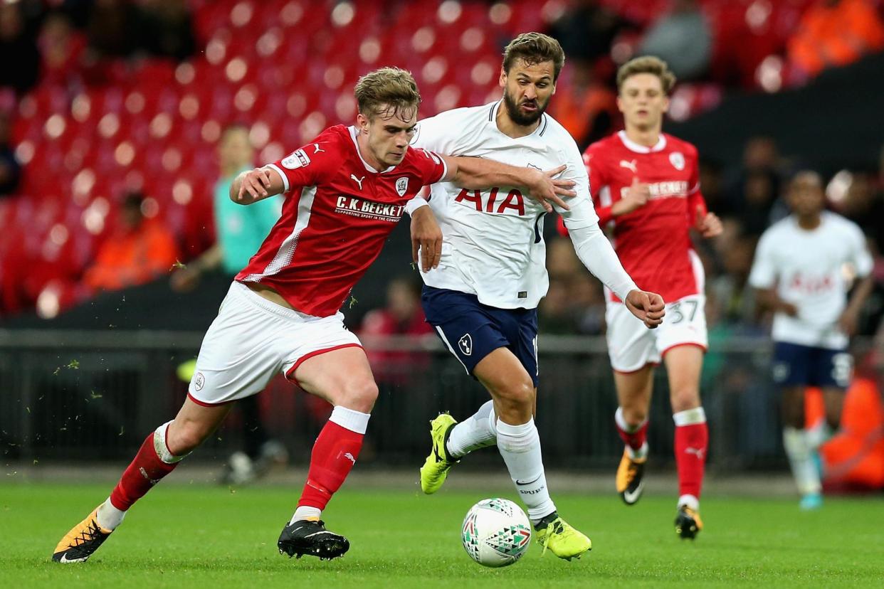 Empty seats: Spurs edged past Barnsley in front of just 24,000 fans: Tottenham Hotspur FC via Getty Images