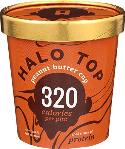 Halo Top Peanut Butter Cup Light Ice Cream, 16 Fluid Ounce -- 8 per case.