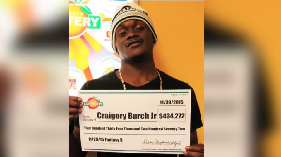 Craig Burch was gunned down by armed home invaders months after he won more than US$400,000. Source: Georgia State Lottery