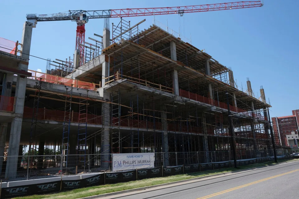 The future home of Phillips Murrah is under construction at the southeast corner of NW 10 and Walker Avenue. Spencer Struck is no longer named in a $60 million Phillips Murrah lawsuit that mistakenly targeted his company Red Dirt Electric.