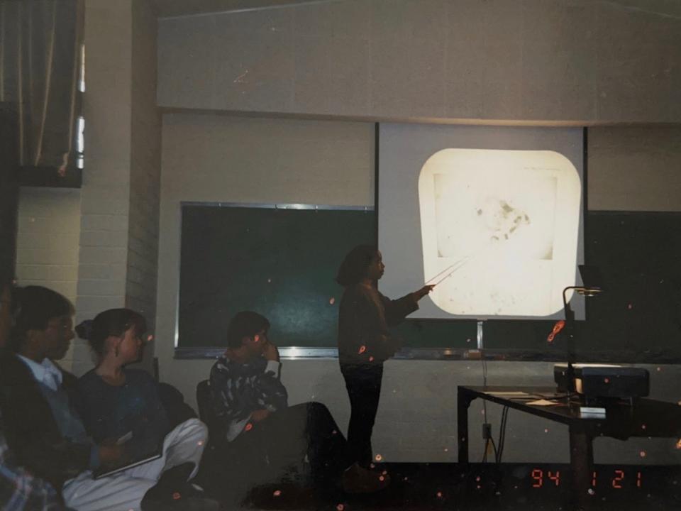 Aomawa Shields as an undergrad giving a talk at MIT