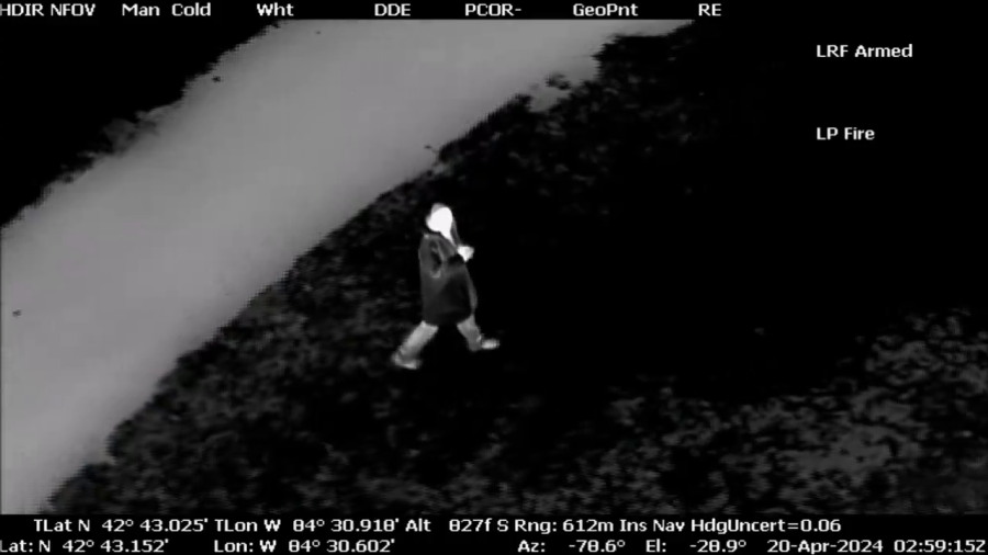 Video shows arrest of double homicide suspect in Lansing. (Video still: Michigan State Police)