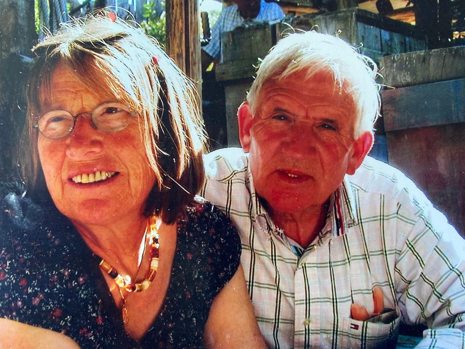 Ingrid and Alfredo Aliaga are pictured during one of their many adventures before she died of Lou Gehrig's disease in 2006 at the age of 76.