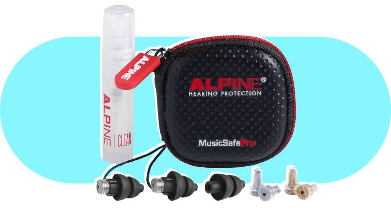 Block out unnecessary or overwhelming airplane noise with your Alpine MusicSafe Pro Earplug Set.