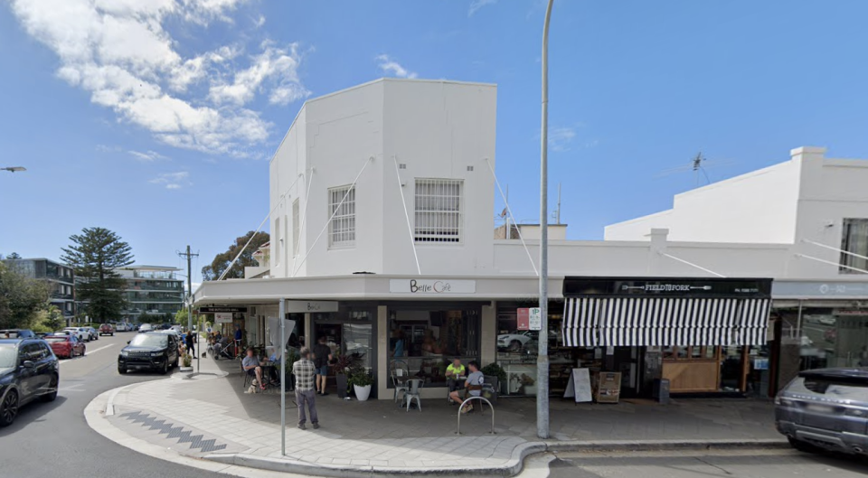 The driver believes another patron at the Belle Cafe in Vaucluse gave him Covid-19, despite NSW Health treating him as patient zero. Source: Google Maps