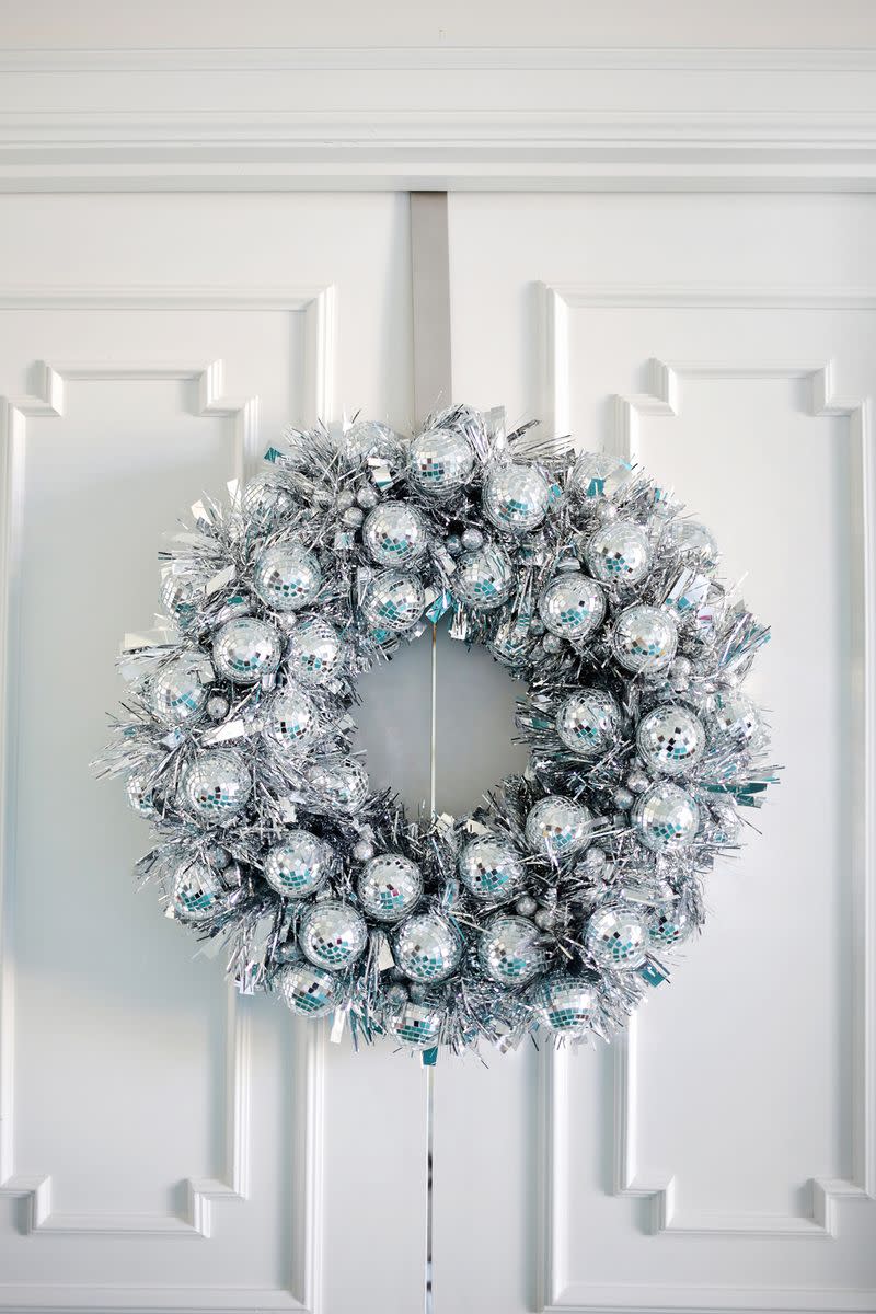 disco ball wreath (A Beautiful Mess)