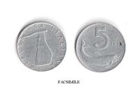 <strong>5 lire "delfino" 1956</strong>: di questo tipo ne furono coniati solo 400 esemplari, motivo per cui possono arrivare anche a 2.000 euro (Foto: Wikimedia)