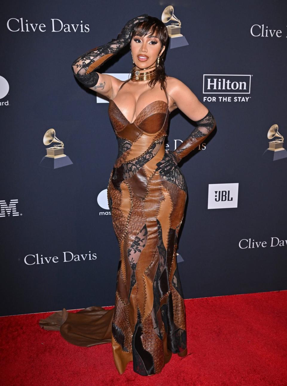 BEVERLY HILLS, CALIFORNIA - FEBRUARY 04: (FOR EDITORIAL USE ONLY) Cardi B attends the Pre-GRAMMY Gala & GRAMMY Salute to Industry Icons Honoring Julie Greenwald & Craig Kallman at The Beverly Hilton on February 04, 2023 in Beverly Hills, California. (Photo by Axelle/Bauer-Griffin/FilmMagic)