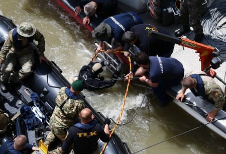 Ship accident on the Danube river in Budapest