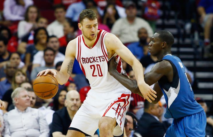 Donatas Motiejunas has played four seasons with the Rockets. (Getty Images)