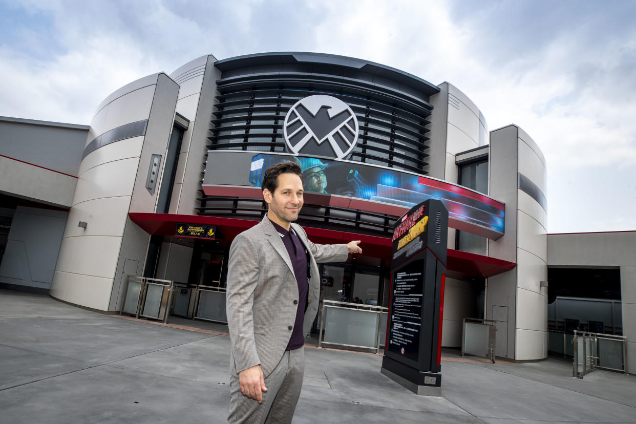 Paul Rudd attends the opening of 'Ant-Man and The Wasp: Nano Battle!' ride at Hong Kong Disneyland (Photo: Disney Parks)