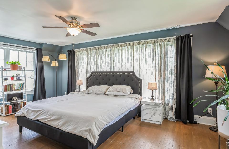 The primary bedroom has its own oasis on the top level.