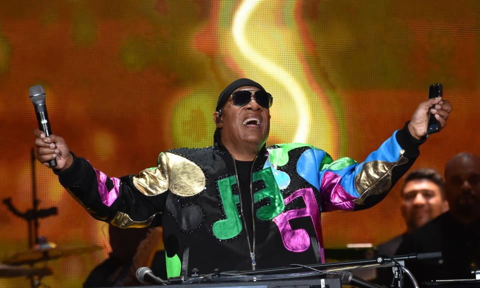 Stevie Wonder performs on Day 2 of Barclaycard Presents British Summer Time Hyde Park at Hyde Park on July 6, 2019 in London, England. (Photo by Lester Cohen/Getty Images for Wonder Productions)