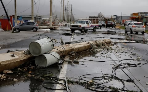 Damaged electrical installations are seen after the area was hit by Hurricane Maria en Guayama - Credit: Reuters
