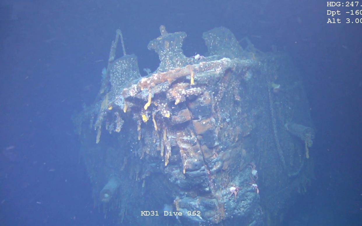 The wreck was discovered off the coast of the Falklands