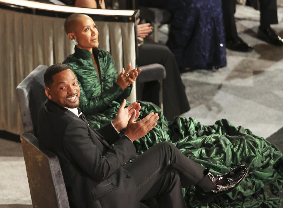 Will Smith and Jada Pinkett Smith at the 94th Academy Awards held at Dolby Theatre at the Hollywood & Highland Center on March 27th, 2022 in Los Angeles, California. (Photo by Chris Polk/Variety/Penske Media via Getty Images)