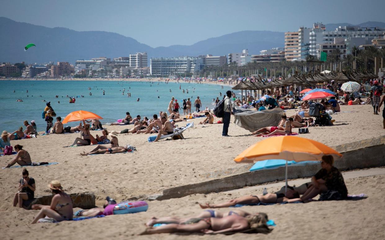 Fully-vaccinated Britons could soon be able to visit holiday destinations such as Mallorca under a plan that would effectively turn amber countries green for the jabbed -  Francisco Ubilla/AP