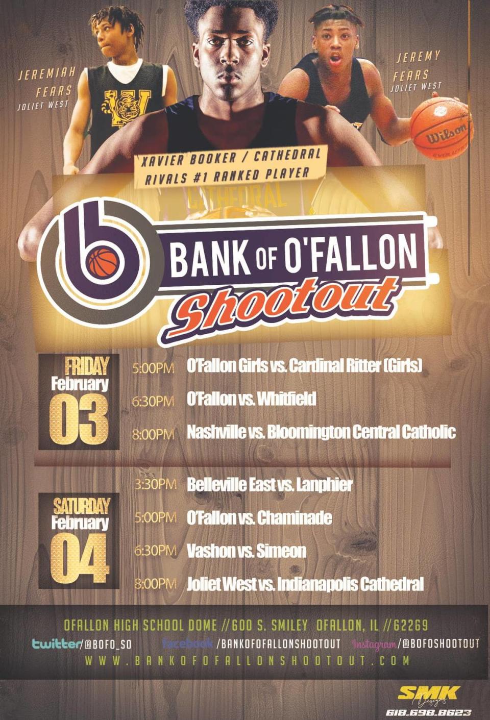 The Bank of O’Fallon Shootout will take place Friday-Saturday at O’Fallon Township High School. The two-day event will feature seven games.