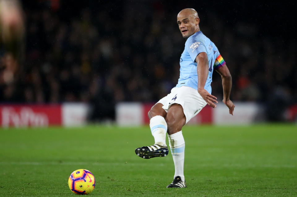 <p>Vincent Kompany is reportedly being eyed up by a Spanish side.</p>