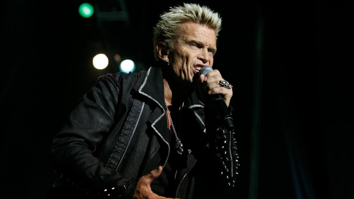 FARO, PORTUGAL - JULY 21: Billy Idol performs onstage at the International Motorcycle Meeting JULY 21, 2012 in Faro, Portugal.