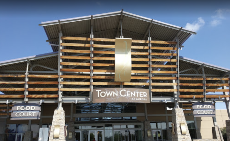 A screenshot from Google Maps of the Aurora Centre, where the boy fell from the second story escalator. 