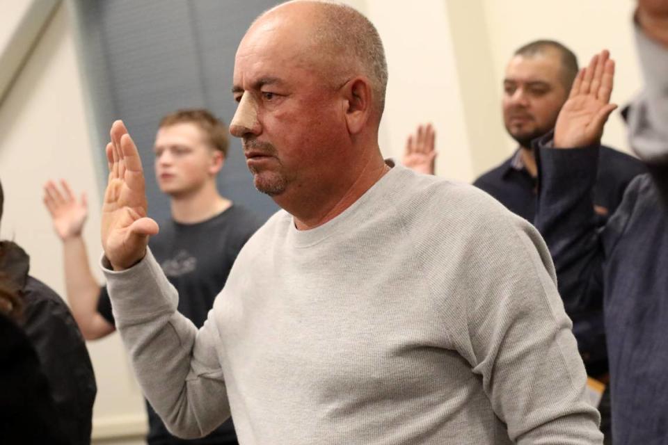  Jesús Barragán was one of the 40 individuals from 15 counties who were sworn in as U.S. citizens Wednesday (Dec. 20) afternoon at the U.S. Citizenship and Immigration Services Fresno field office.
