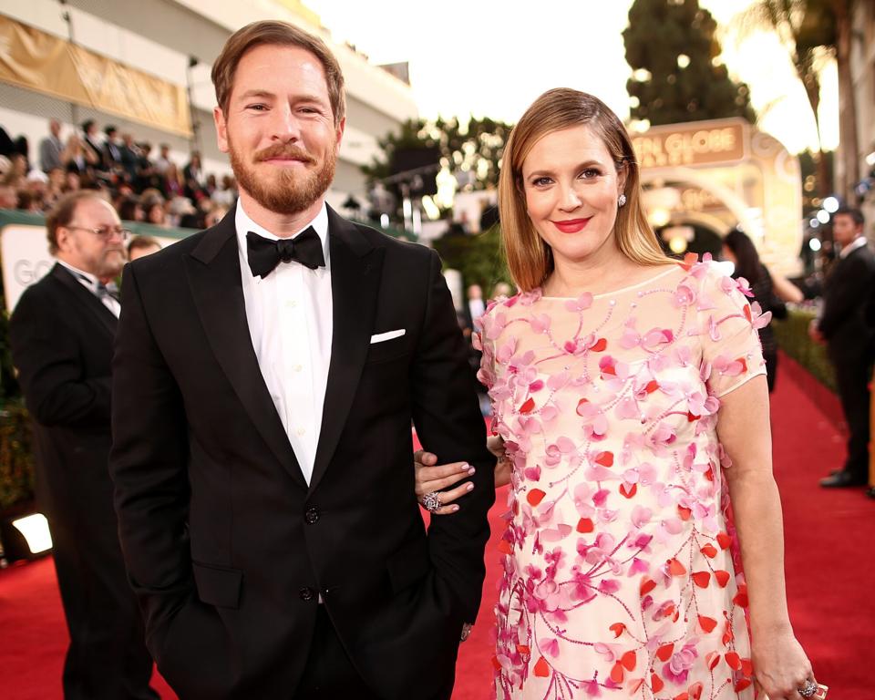 Will Kopelman and actress Drew Barrymore arrive to the 71st Annual Golden Globe Awards held at the Beverly Hilton Hotel on January 12, 2014