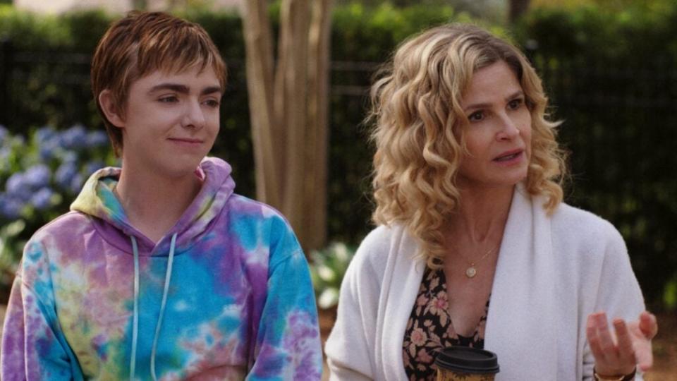 Elsie Fisher and Kyra Sedgwick in “The Summer I Turned Pretty” Season 2 (Prime Video)