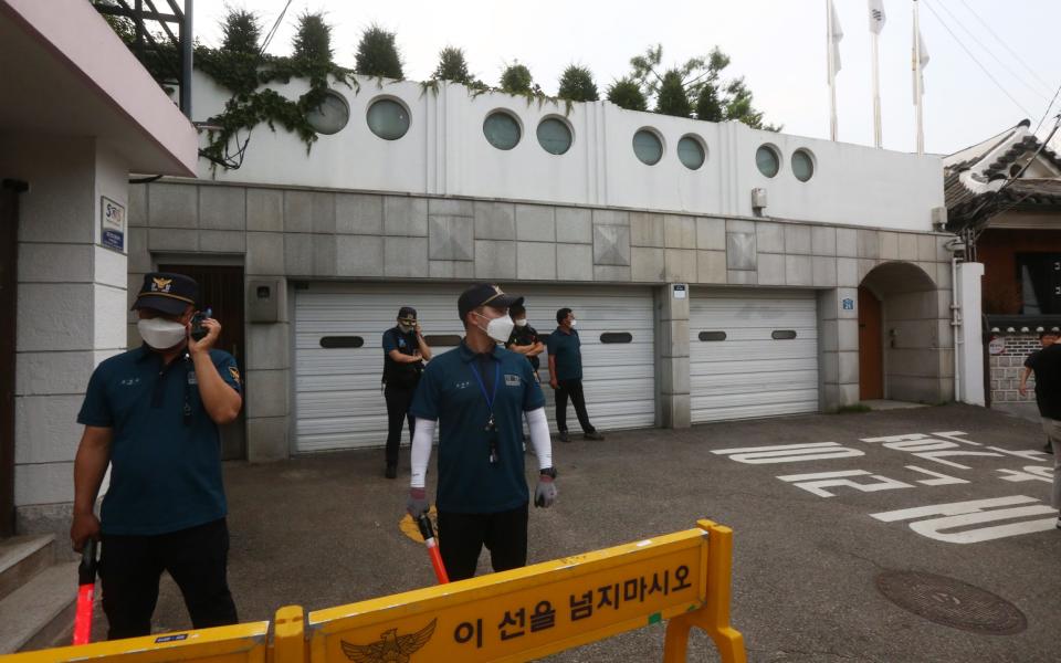 Police are also guarding Mr Park's official residence in Seoul - KIM CHUL-SOO/EPA-EFE/Shutterstock/Shutterstock