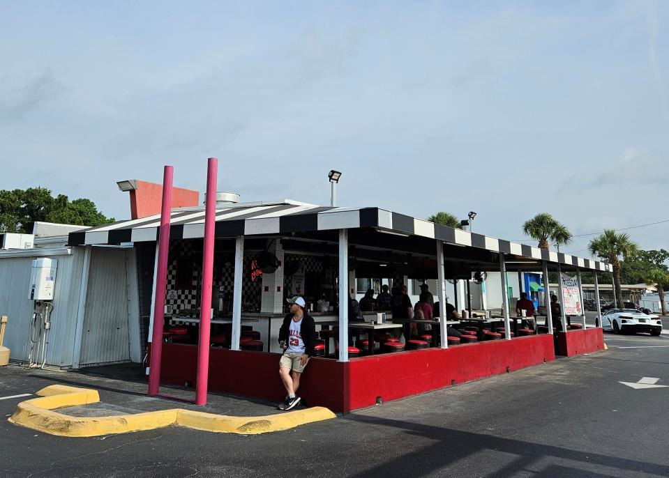 Hob Nob Drive In, photographed May 14, 2024, with its iconic sign missing, is at 1701 N. Washington Blvd., Sarasota.