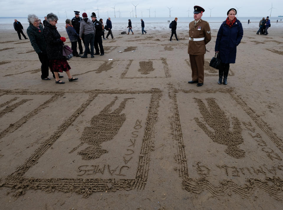 Pages of the Sea WW1 sand portraits