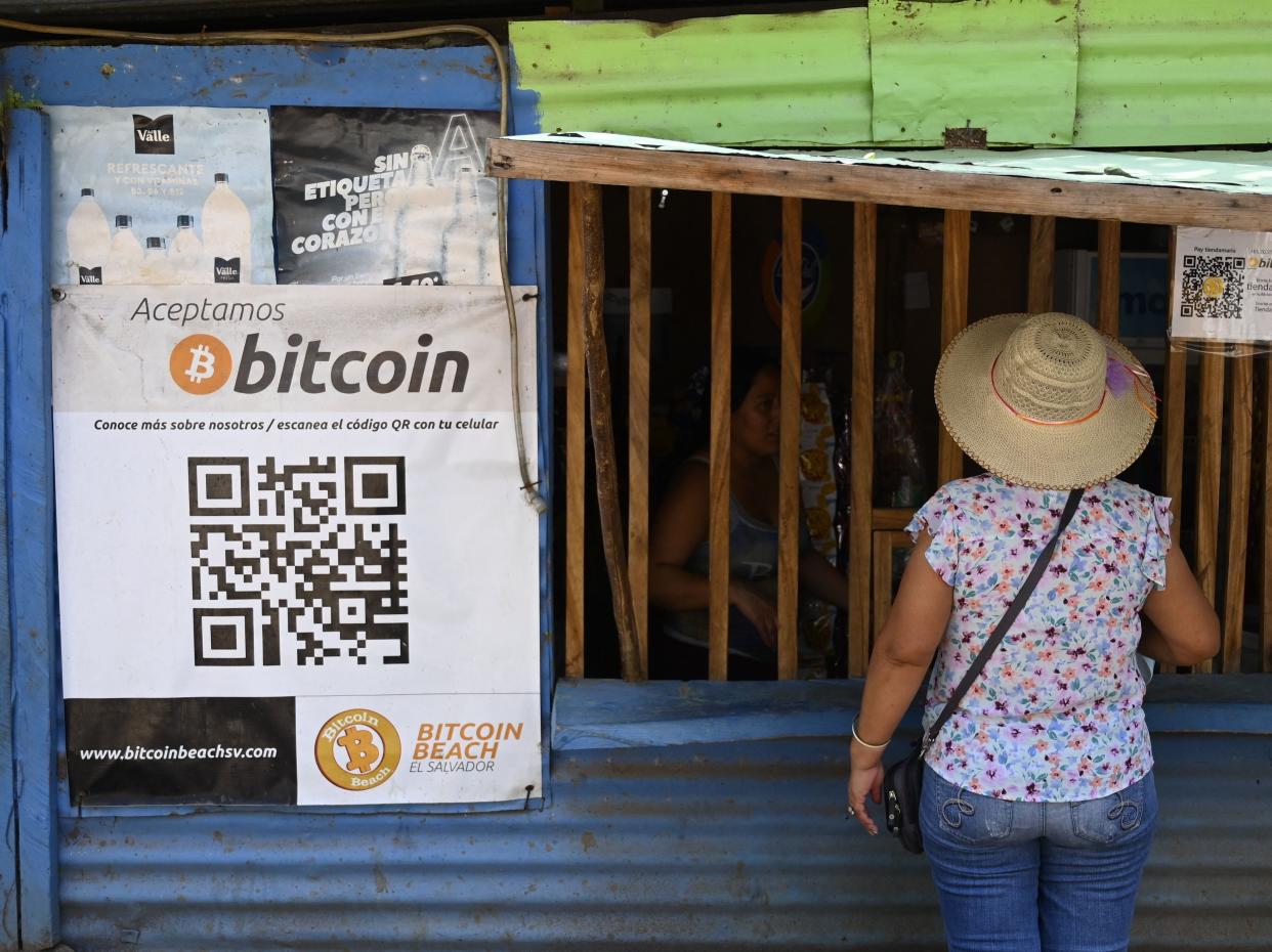 A store that accepts bitcoins in El Zonte, La Libertad, El Salvador on September 4, 2021.