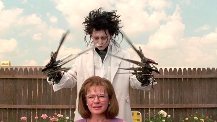 Johnny Depp and Dianne Wiest in Edward Scissorhands.