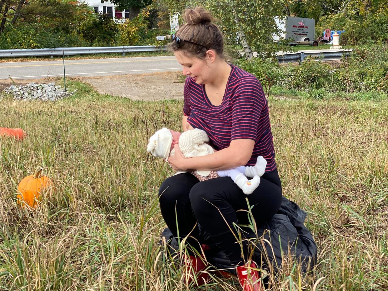 Joy Engel breastfeeding her pandemic baby