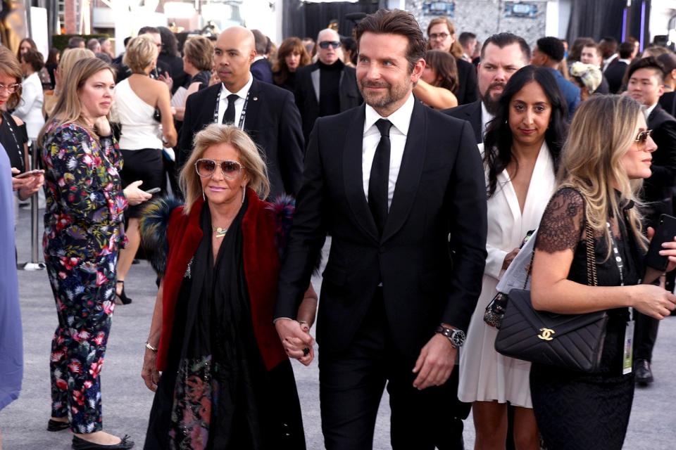 Leading lady: Bradley Cooper took his mother Gloria Campano to the SAG Awards (Invision/AP)