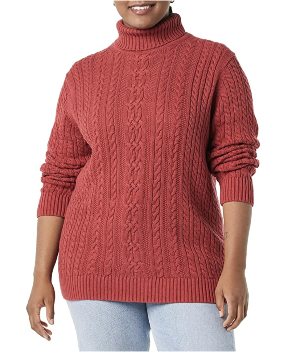 Amazon Essentials Fisherman Cable Turtleneck Sweater