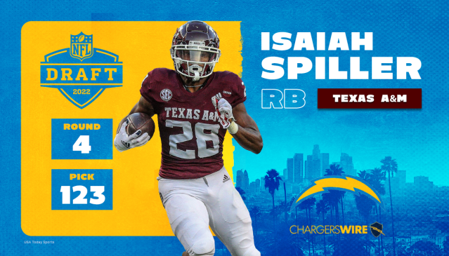 2022 NFL draft: Chargers pick RB Isaiah Spiller with No. 123