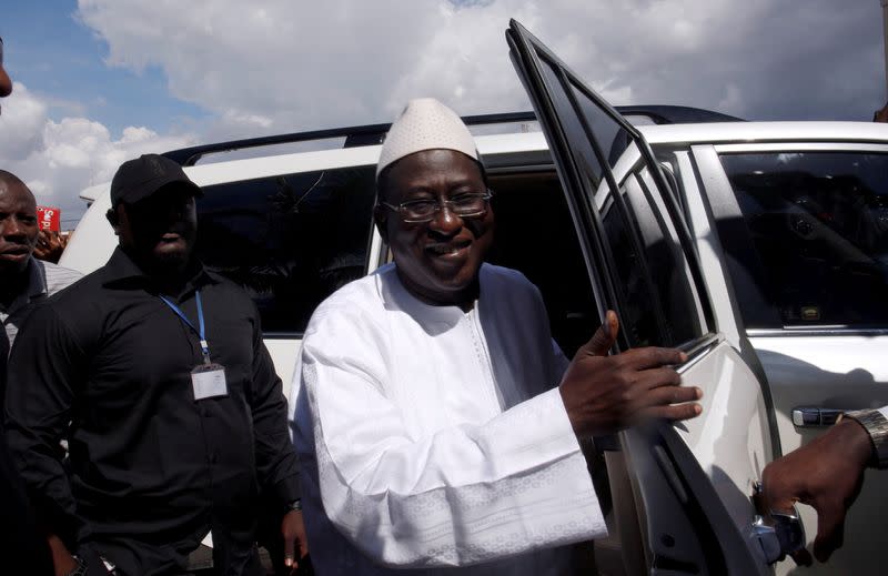 FILE PHOTO: Soumaila Cisse, leader of opposition party URD arrives at HQ in Bamako