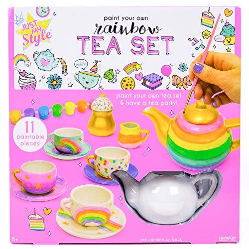 12) Paint Your Own Rainbow Tea Set