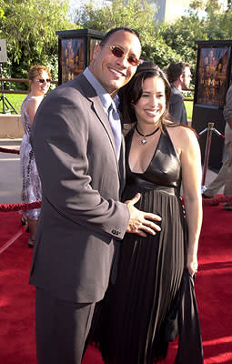 The Rock and his wife at the Universal city premiere of Universal's The Mummy Returns