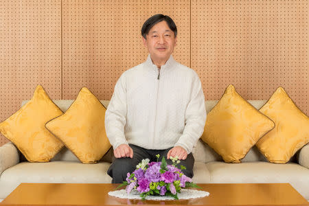 Japan's Crown Prince Naruhito poses for a photo at his residence Togu Palace in Tokyo, Japan in this handout picture taken on February 17, 2019 and provided by the Imperial Household Agency of Japan. Imperial Household Agency of Japan/Handout via Reuters