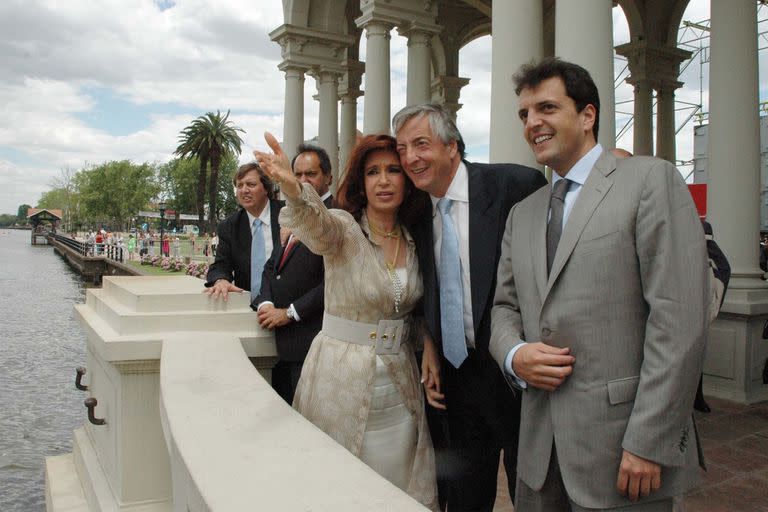 En 2007, junto a Cristina Kirchner en el acto de asunción de Sergio Massa como intendente de Tigre