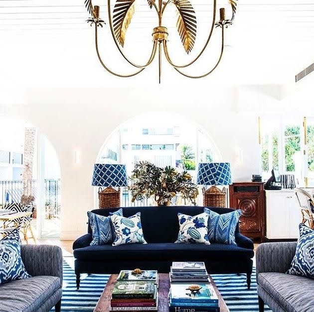 Halcyon house is styled in a light and bright, blue and white colour scheme. Guests love the attention to detail, such as a scoop of icecream on arrival. Photo: Instagram/_halcyonhouse