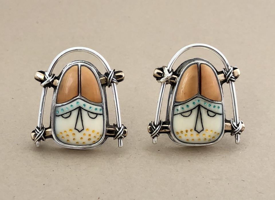 Chugach Maskette Earrings, $4,200 (Photo: Denise Wallace Jewelry)