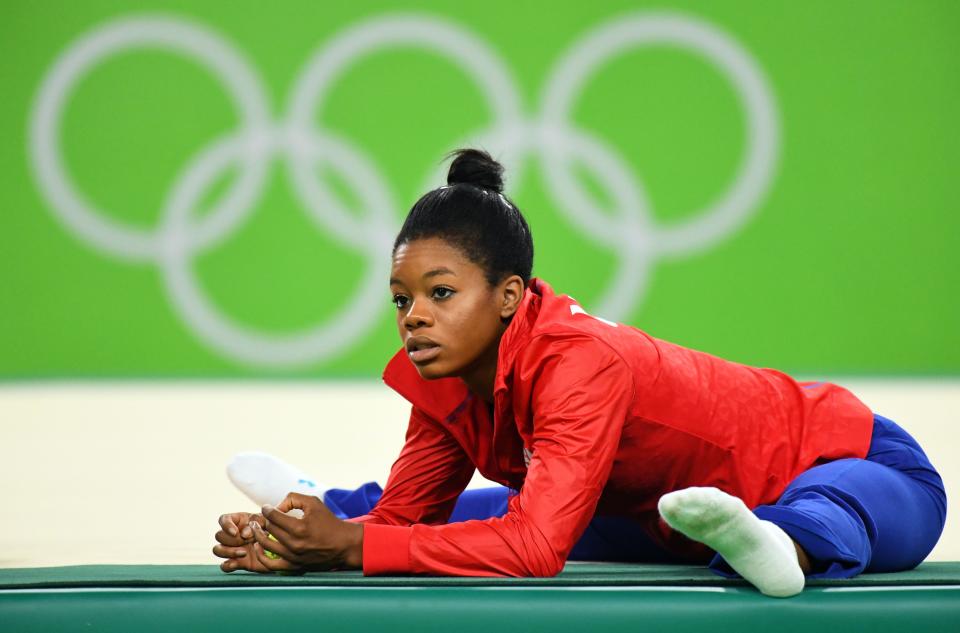 Gabby Douglas during the 2016 Olympics in Rio.