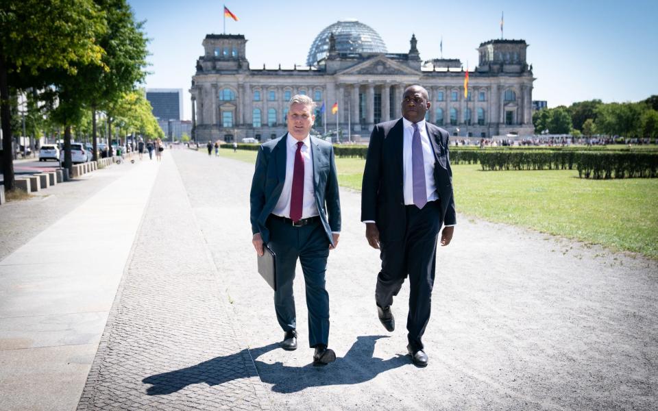 Sir Keir Starmer and David Lammy at the Reichstag Building in Berlin - Stefan Rousseau/PA