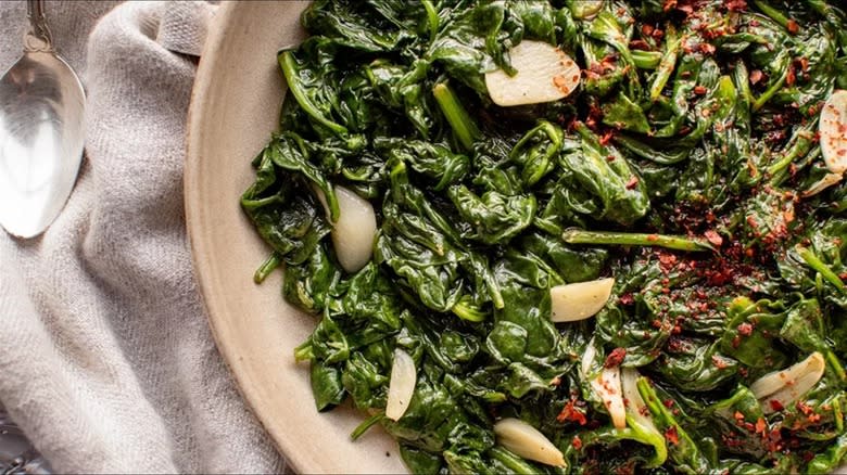 garlic-sautéed spinach