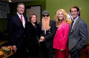 Rick Isaacson, CEO of SERVPRO, Kristie Isaacson, Billy Gibbons of ZZ Top, Jillian Crane, President of First Responders Children's Foundation and Richard Dickson, President and COO of Mattel attend "A Celebration of Heroes" an awards gala and concert hosted by First Responders Children's Foundation. During the event, the First Responders Children’s Foundation presented a Hero Award to a member of each first responder category: police officer, firefighter, paramedic/EMT, nurse, medical personnel, and 911 dispatcher, in addition to presenting the Corporate Hero Award to SERVPRO.